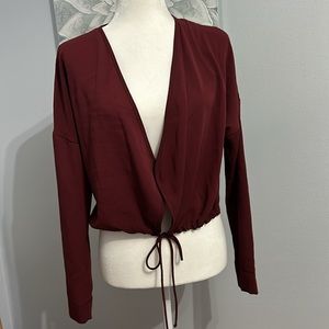 Maroon Cinch Waist Top